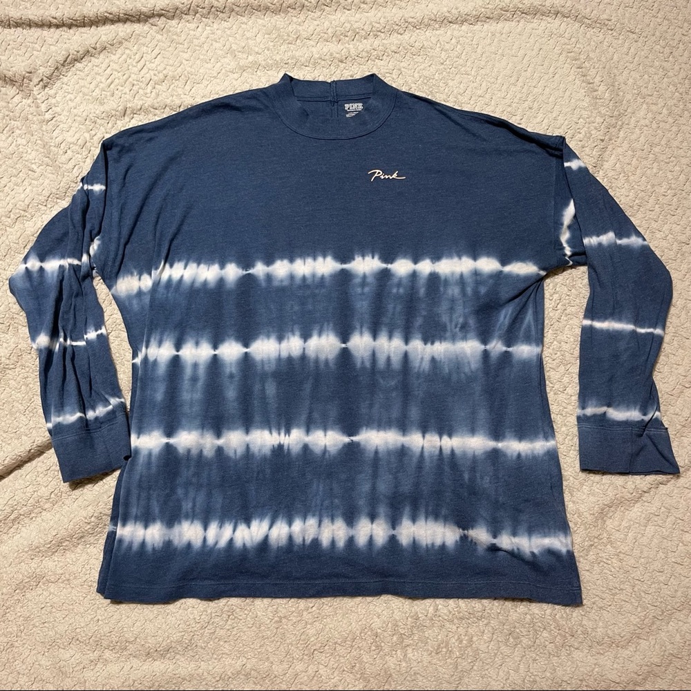 WOMEN'S PINK VICTORIA'S SECRET TIE DYE LONG SLEEVE